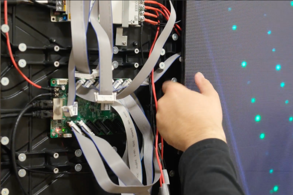 Bright LED screen inside church