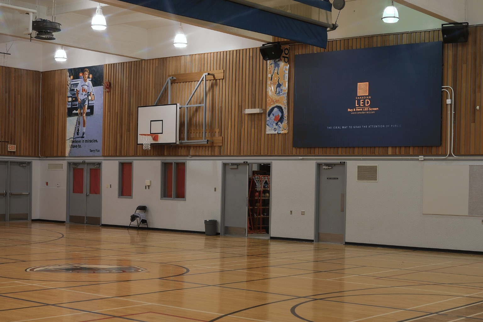 Canadian LED video wall installed in a Greater St. Albert Catholic school gymnasium